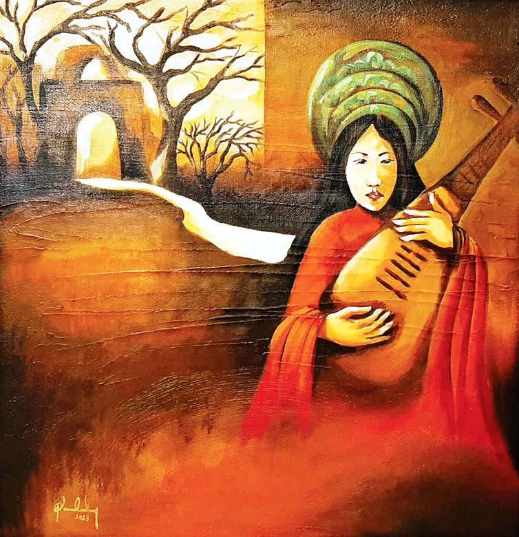 Tác phẩm “Vũ khúc giao hòa” của họa sĩ Phan Lê Chung.