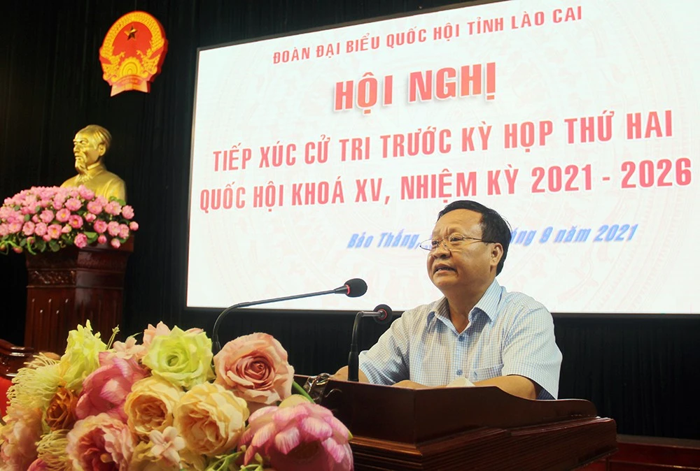 Đoàn đại biểu Quốc hội tỉnh tiếp xúc cử tri huyện Văn Bàn và Bảo Thắng ảnh 11