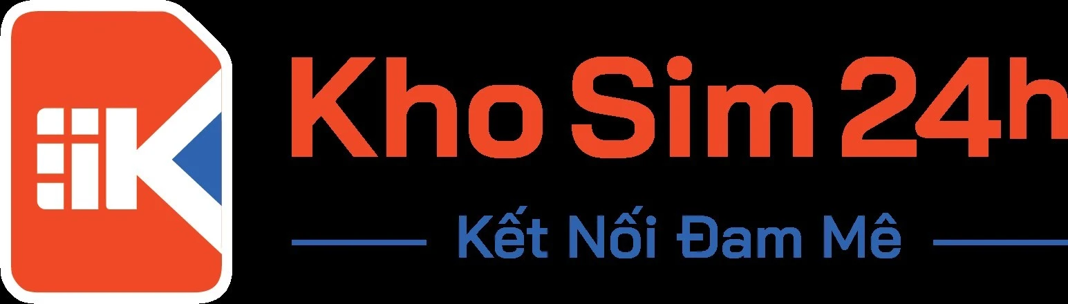 Logo Kho Sim 24h với Slogan " Kết nối đam mê! "