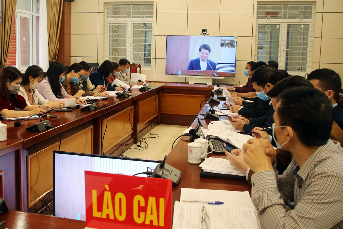 Đại biểu dự tập huấn tại điểm cầu tỉnh Lào Cai.