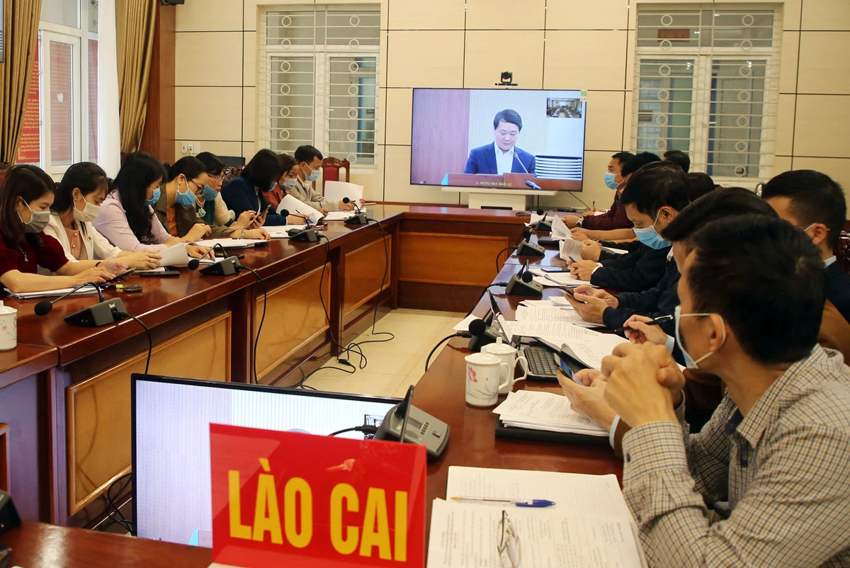 Đại biểu dự tập huấn tại điểm cầu tỉnh Lào Cai.