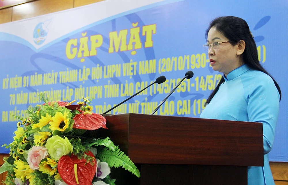 Gặp mặt kỷ niệm 91 năm Ngày thành lập Hội LHPN Việt Nam, 70 năm Ngày thành lập Hội LHPN tỉnh Lào Cai ảnh 3