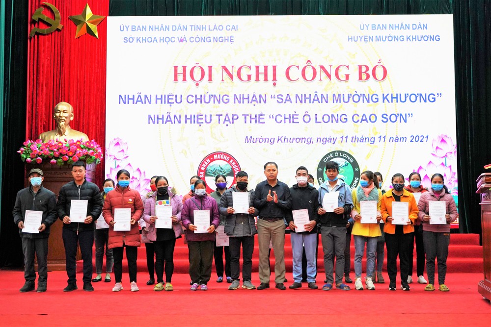 Công bố nhãn hiệu chứng nhận “Sa nhân Mường Khương” và nhãn hiệu tập thể “Chè Ô Long Cao Sơn” ảnh 2