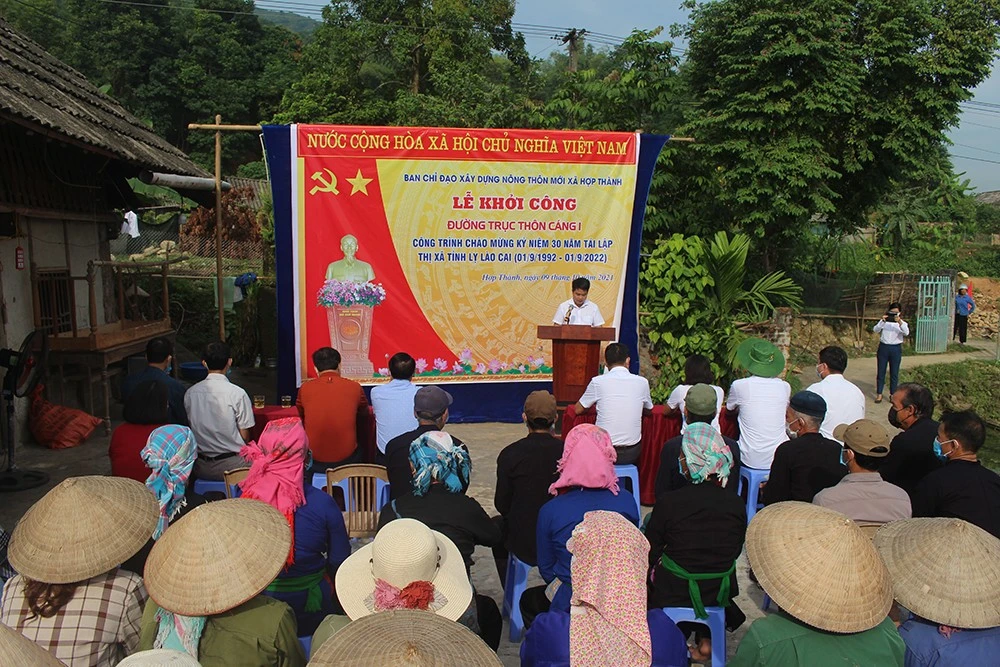 Xã Hợp Thành khởi công công trình chào mừng kỷ niệm 30 năm tái lập thị xã Lào Cai ảnh 1