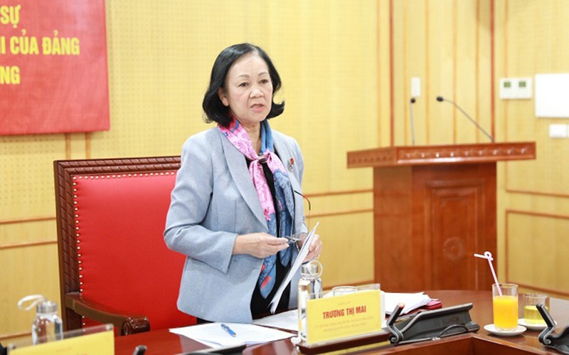 Ủy viên Bộ Chính trị, Bí thư Trung ương Đảng, Trưởng Ban Tổ chức Trung ương Trương Thị Mai phát biểu tại hội nghị. Ủy viên Bộ Chính trị, Bí thư Trung ương Đảng, Trưởng Ban Tổ chức Trung ương Trương Thị Mai phát biểu tại hội nghị.