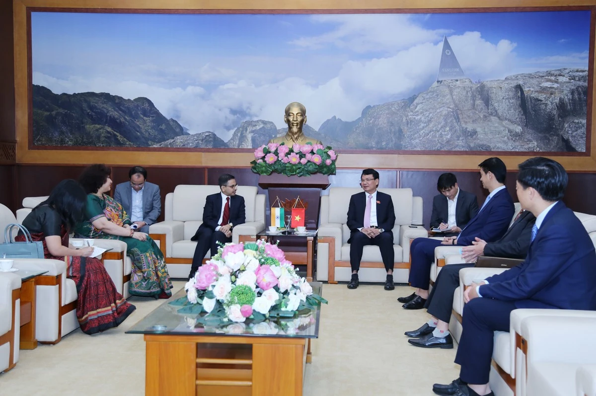 Bí thư Tỉnh uỷ Đặng Xuân Phong tiếp đoàn Đại sứ quán Ấn Độ tại Việt Nam ảnh 1