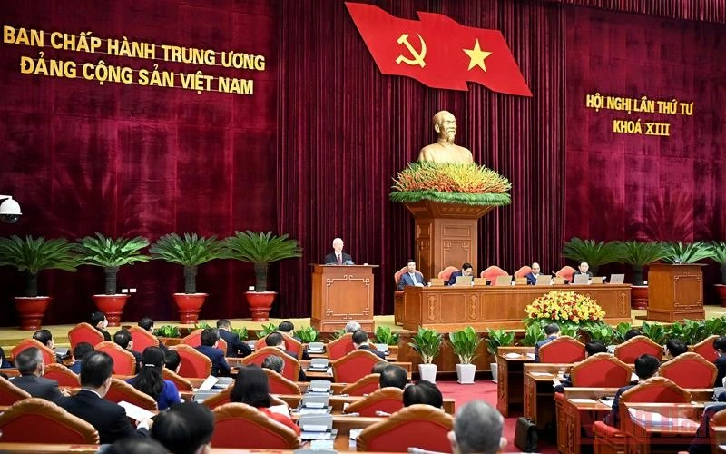 Hội nghị lần thứ tư Ban Chấp hành Trung ương Đảng khóa XIII. (Ảnh: ĐĂNG KHOA)