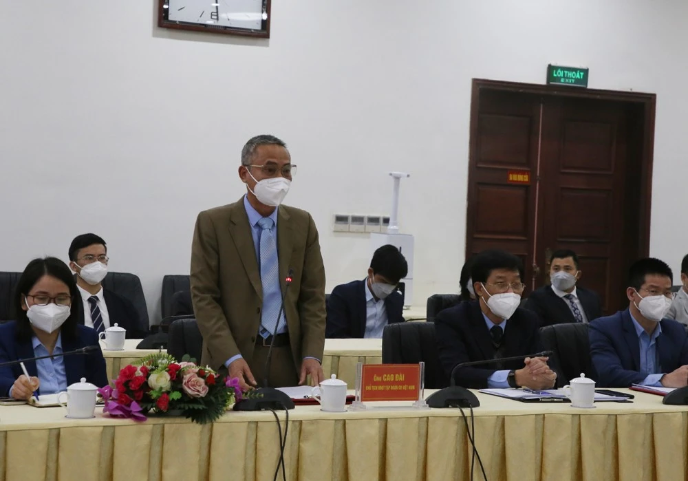 Ông Cao Đài, Chủ tịch Tập đoàn CĐ Việt Nam phát biểu tại lễ ký kết.