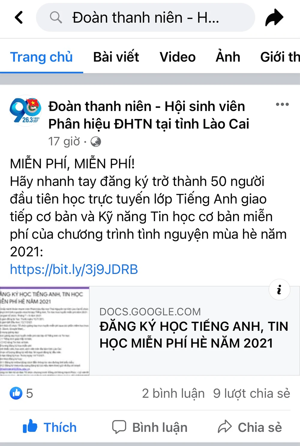 Mở lớp dạy Tiếng Anh, Tin học trực tuyến miễn phí cho thanh thiếu niên, học sinh, sinh viên ảnh 1