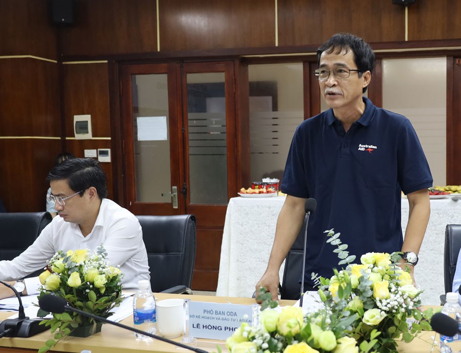 Đại biểu tỉnh Lào Cai phát biểu tại cuộc họp. Đại biểu tỉnh Lào Cai phát biểu tại cuộc họp.