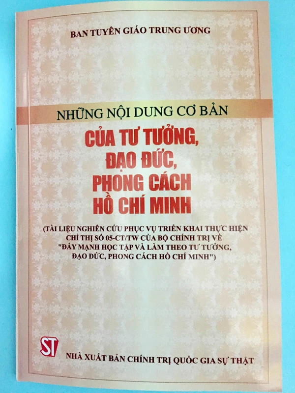 Bìa cuốn sách "Những nội dung cơ bản của tư tưởng, đạo đức, phong cách Hồ Chí Minh".