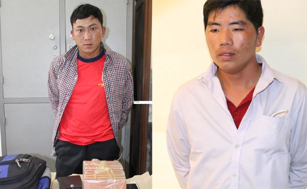 Hai đối tượng tại cơ quan công an. Hai đối tượng tại cơ quan công an.