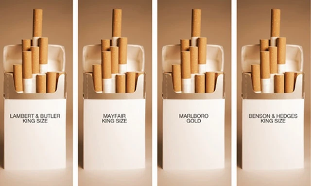 Tất cả các bao bì thương hiệu thuốc lá ở Australia chẳng khác gì nhau, ngoài tên nhà sản xuất.