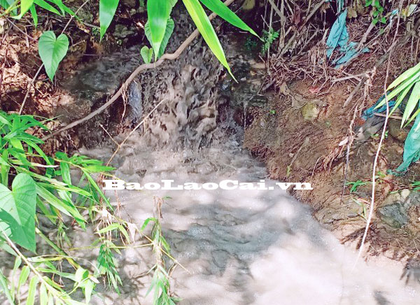 Điểm đặt cống xả nước thải ra suối Khe Peo.