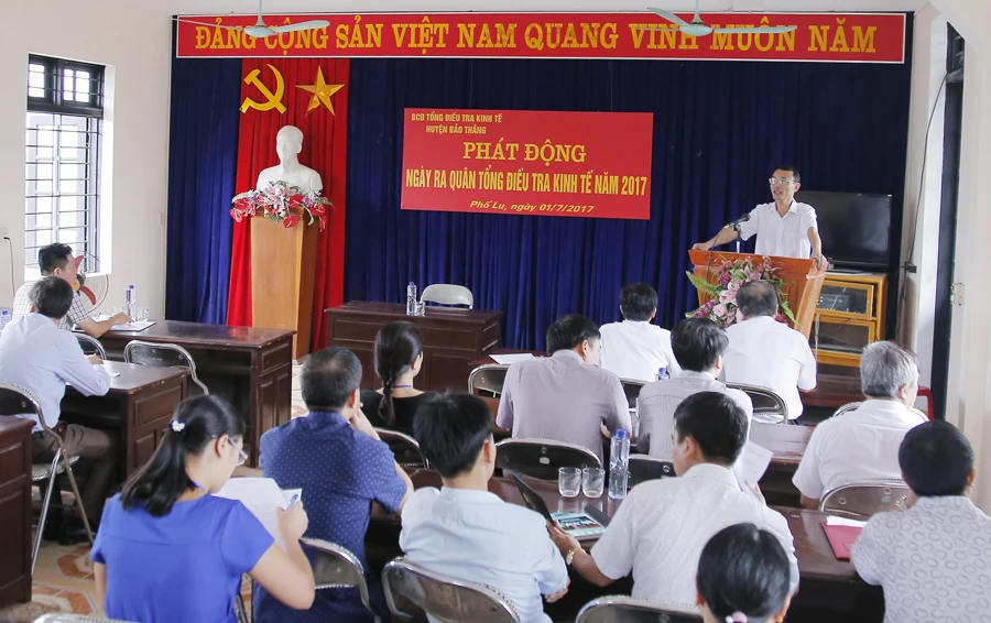 Quang cảnh lễ phát động ra quân tại Bảo Thắng.