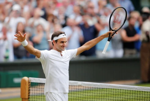 Roger Federer lọt vào chung kết Grand Slam sau khi vượt qua Tomas Berdych với tỷ số 3-0. (Ảnh: Getty)