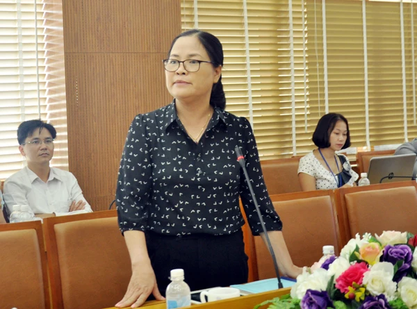 Đại diện Hội Khuyến học tỉnh phát biểu tại hội nghị.