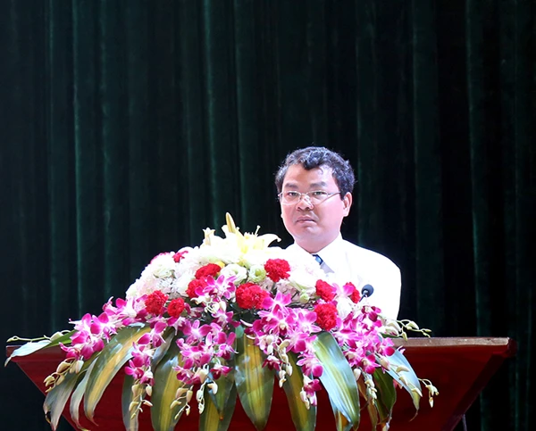 Đồng chí Đặng Xuân Phong, Chủ tịch UBND tỉnh phát biểu tại Lễ kỷ niệm.