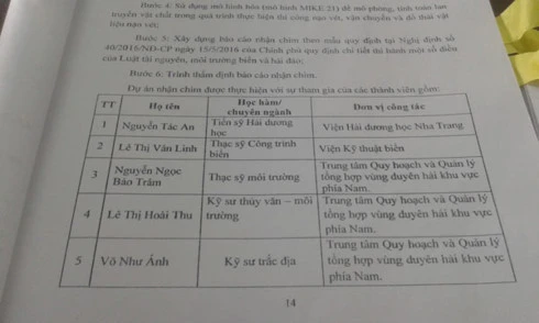 Việc mạo danh các nhà khoa học cho thấy hồ sơ xin nhấn chìm của dự án Vĩnh Tân 1 đã vi phạm pháp luật.