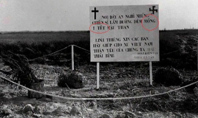 Tấm ảnh chụp mộ liệt sỹ hy sinh ngày mùng một Tết Mậu Thân 1968. Ảnh tư liệu Tấm ảnh chụp mộ liệt sỹ hy sinh ngày mùng một Tết Mậu Thân 1968. Ảnh tư liệu