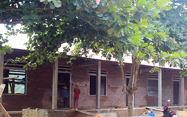 Công trình phòng học được xây mới tại Trường Tiểu học số 2 Khánh Yên Hạ.