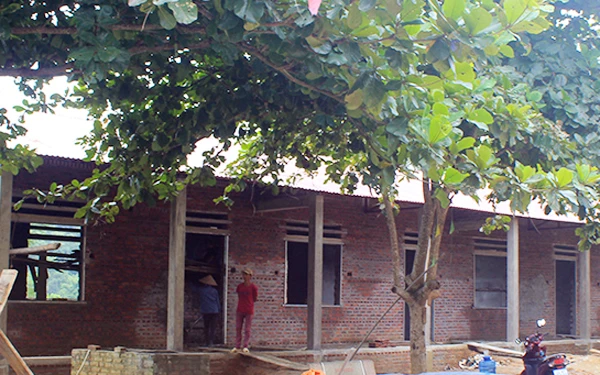 Công trình phòng học được xây mới tại Trường Tiểu học số 2 Khánh Yên Hạ.