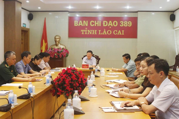 Các đại biểu dự hội nghị tại điểm cầu Lào Cai. Các đại biểu dự hội nghị tại điểm cầu Lào Cai.