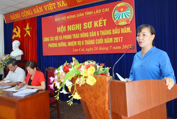 Hội nông dân thành phố Lào Cai phát biểu ý kiến.