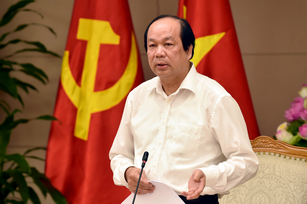 Bộ trưởng, Chủ nhiệm VPCP Mai Tiến Dũng, Tổ trưởng Tổ công tác, phát biểu tại cuộc kiểm tra.