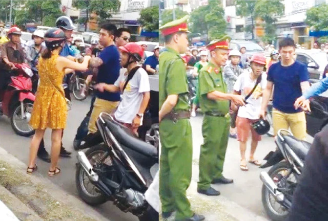 Thanh niên người nước ngoài bị đánh sau va chạm giao thông.