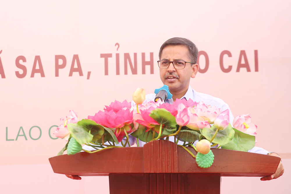 Ngài Pranay Verma, Đại sứ đặc mệnh toàn quyền nước Cộng hòa Ấn Độ tại Việt Nam phát biểu tại buổi lễ.
