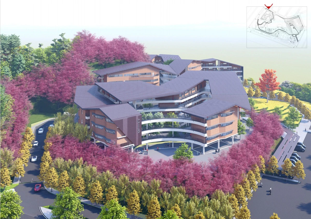 Phối cảnh nhà trường.