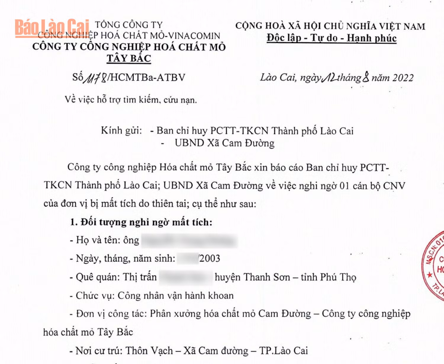 Tập trung tìm kiếm một công nhân nghi bị lũ cuốn mất tích ảnh 1