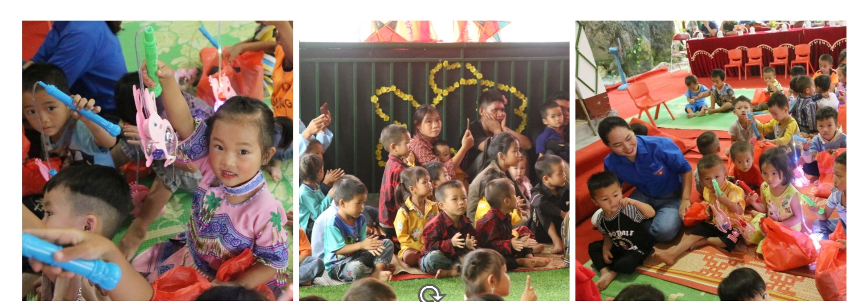 Đoàn viên, thanh niên Công an tỉnh múa sư tử phục vụ các em thiếu nhi. Niềm vui của những em bé vùng cao khi được đón Tết trung thu ý nghĩa.