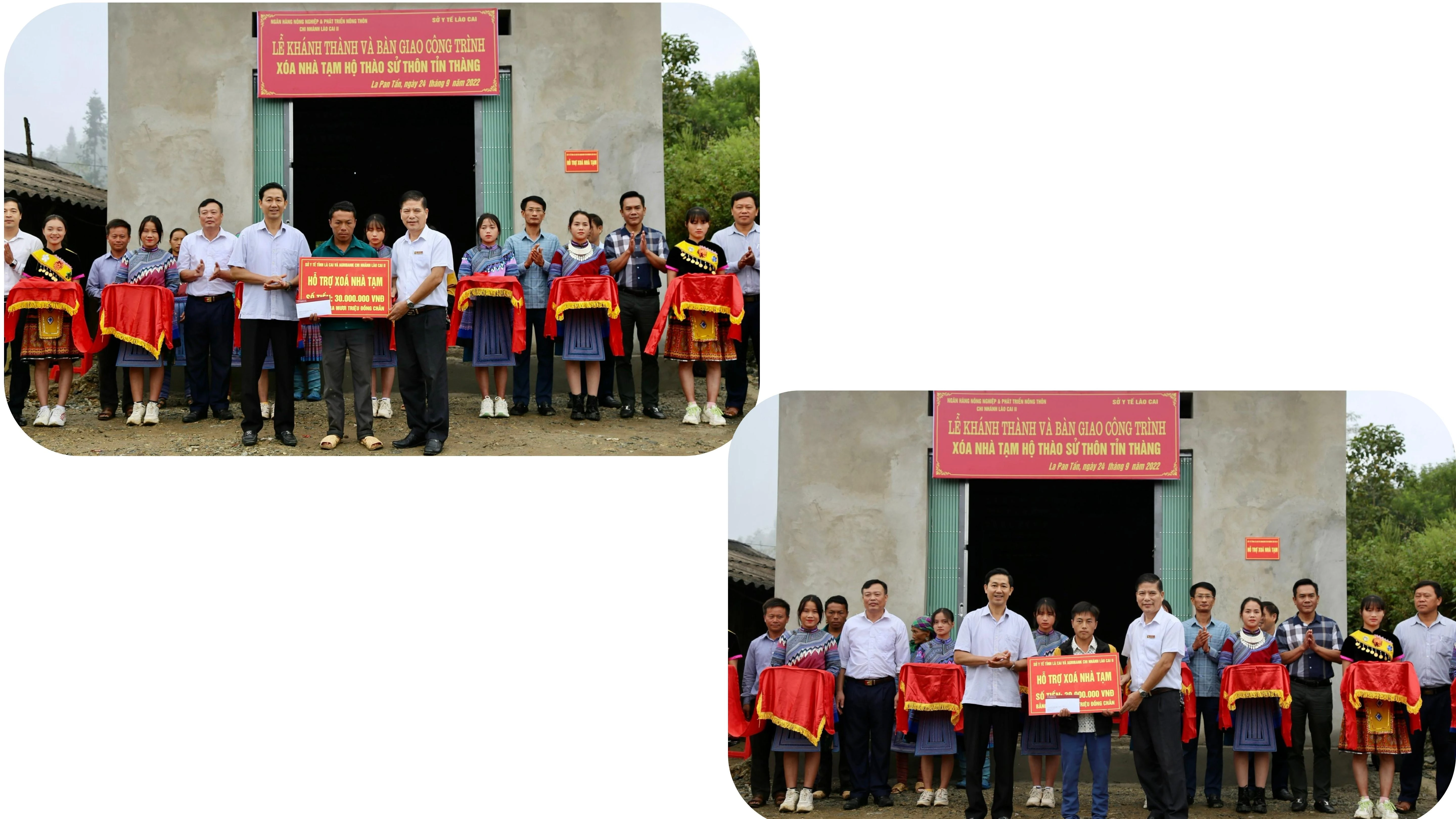 Bàn giao công trình xóa nhà tạm cho hai hộ dân xã La Pán Tẩn.