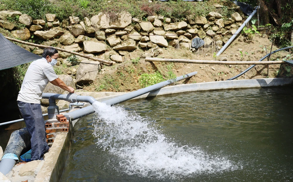 Nông dân xã Liên Minh phát triển mô hình nuôi cá nước lạnh. Nông dân xã Liên Minh phát triển mô hình nuôi cá nước lạnh.