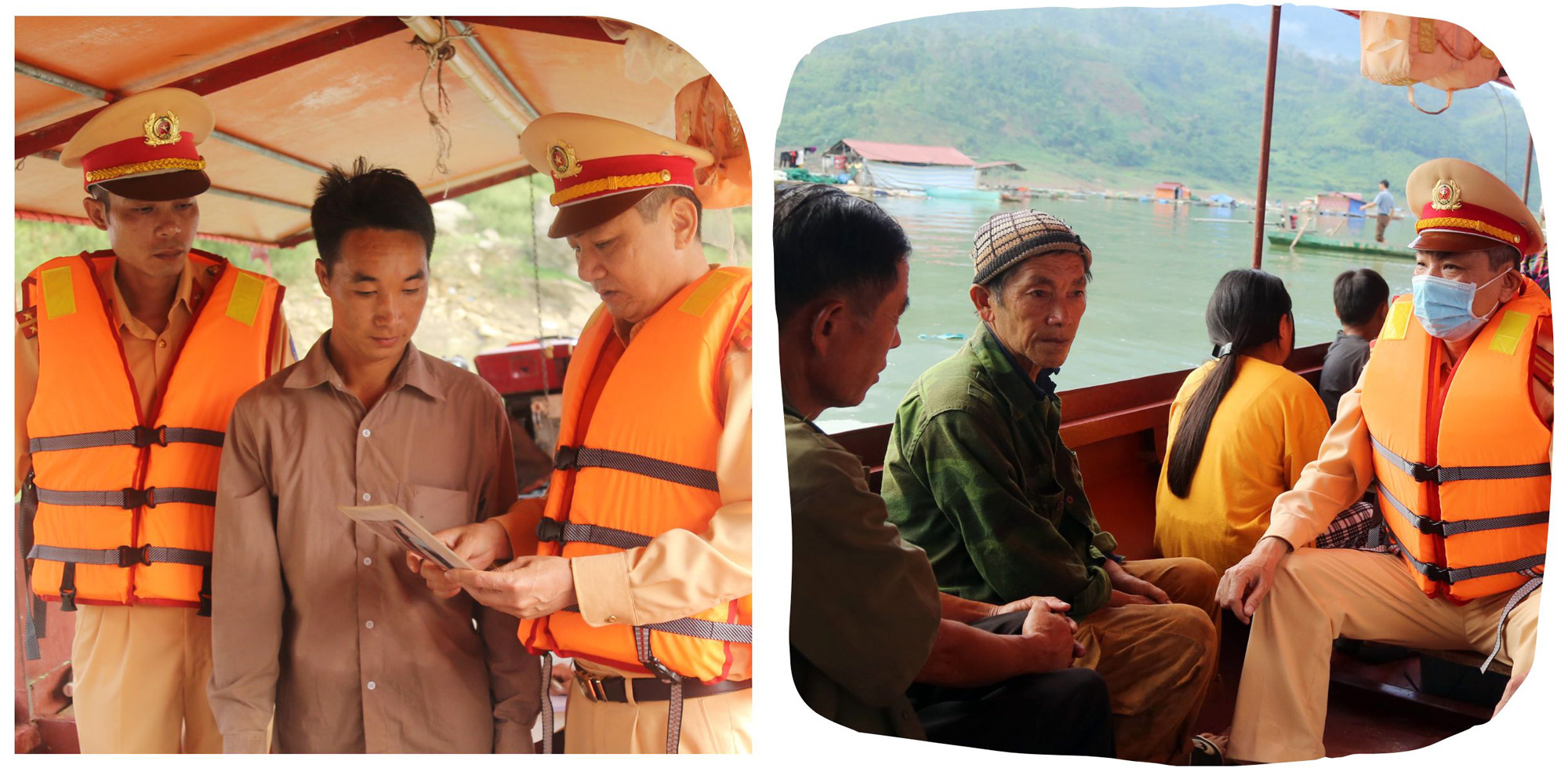 Lực lượng Cảnh sát giao thông đường thủy (Công an tỉnh) kiểm tra giấy tờ phương tiện, bằng lái của người điều khiển và tuyên truyền trực tiếp cho người dân các quy định an về toàn giao thông đường thủy. Lực lượng Cảnh sát giao thông đường thủy (Công an tỉnh) kiểm tra giấy tờ phương tiện, bằng lái của người điều khiển và tuyên truyền trực tiếp cho người dân các quy định an về toàn giao thông đường thủy.