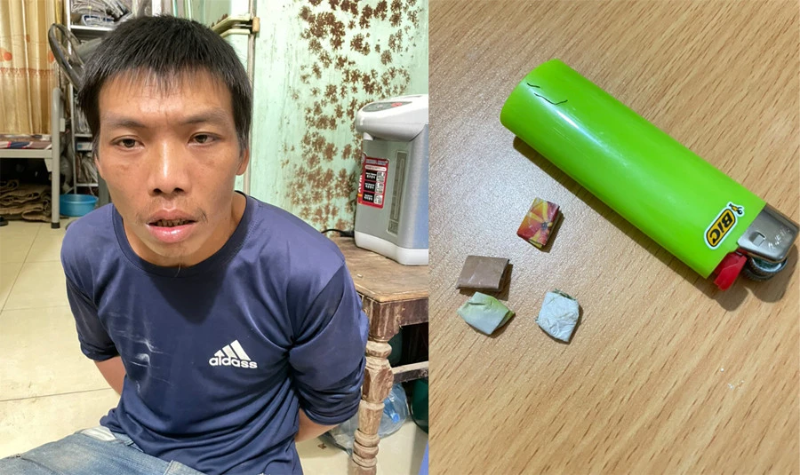 Hồ Văn Quyền và tang vật liên quan.