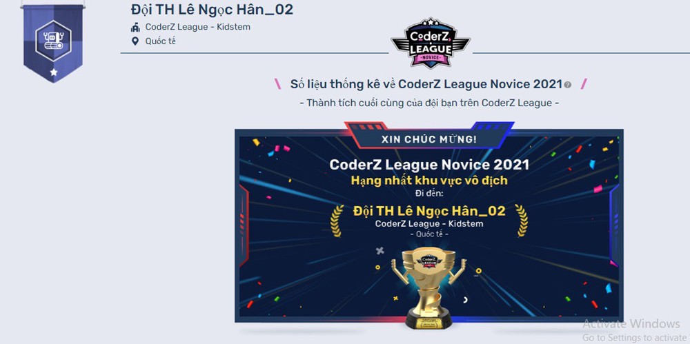 Đội Lê Ngọc Hân - 02 đứng thứ Nhất bảng đấu cấp tiểu học. Đội Lê Ngọc Hân - 02 đứng thứ Nhất bảng đấu cấp tiểu học.