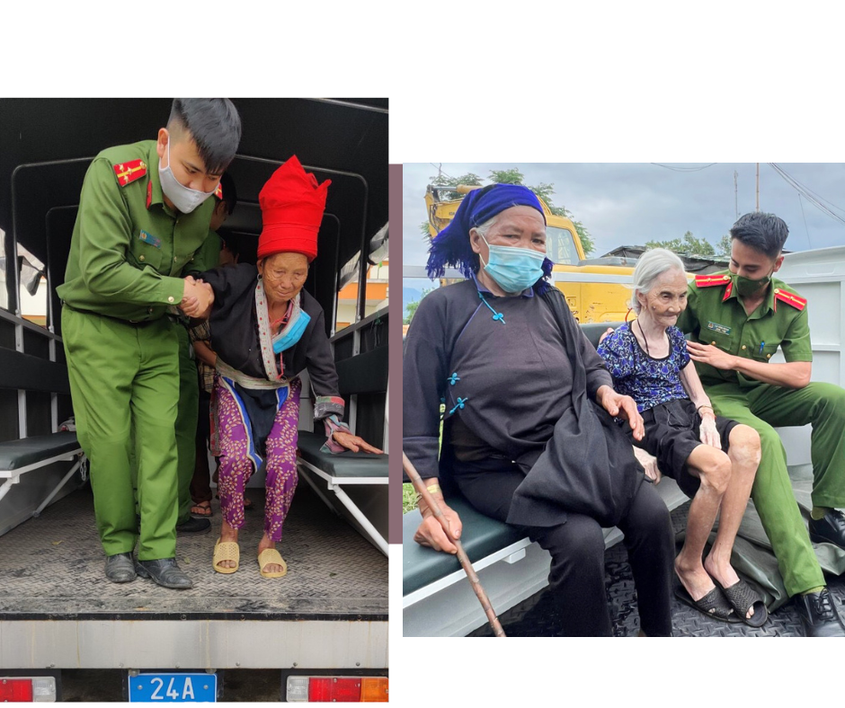 Công an huyện Bát Xát đưa đón công dân đến địa điểm cấp căn cước lưu động.