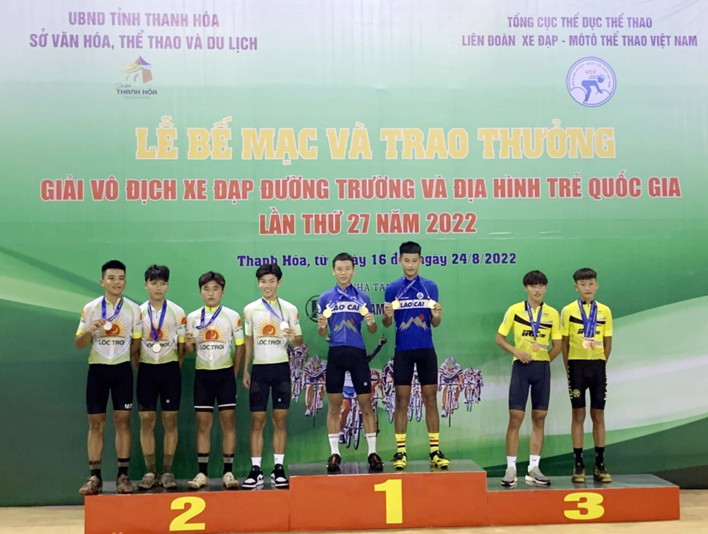 Đội tuyển xe đạp Lào Cai giành nhiều Huy chương Vàng và khẳng định vị thế tại Giải vô địch đường trường và địa hình trẻ quốc gia lần thứ 27, năm 2022.
