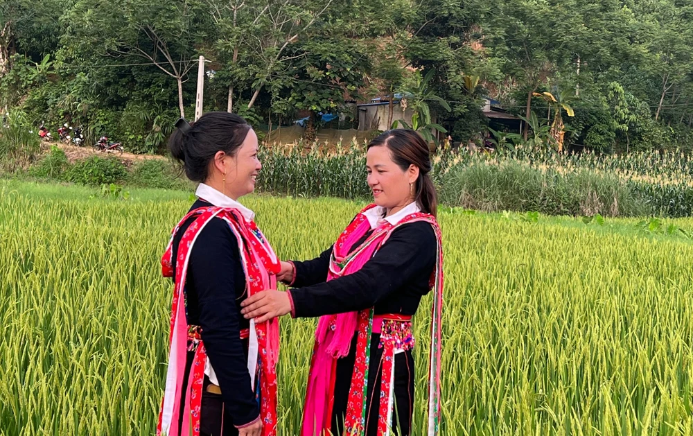 Thí sinh sửa soạn trang phục truyền thống tham dự hội thi. Duyên dáng trong trang phục dân tộc. Để có những điệu múa đẹp, các đội thi đã dày công luyện tập. Thiếu nữ Dao tuyển xã Thái Niên (Bảo Thắng) rạng ngời trong điệu múa. Khỏe khoắn trong điệu nhảy thể thao. Điệu múa dung dị của làng quê. Hội thi dân vũ thể thao trực tuyến là dịp sinh hoạt văn hóa lớn được phụ nữ trong tỉnh hồ hởi tham gia.