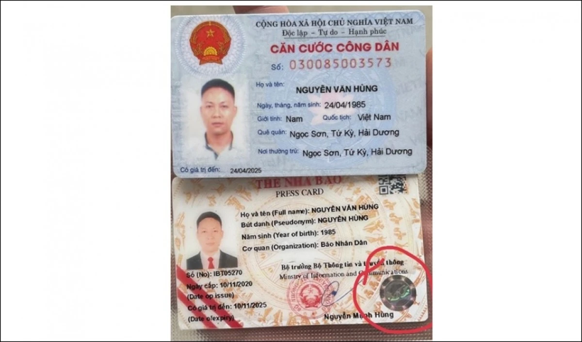 Tạm giữ đối tượng giả danh phóng viên Báo Nhân dân ảnh 1