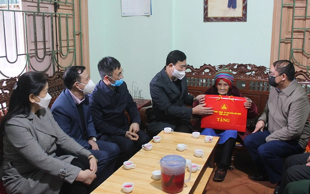 Các đồng chí lãnh đạo tỉnh thăm, chúc Tết tại Bắc Hà ảnh 12