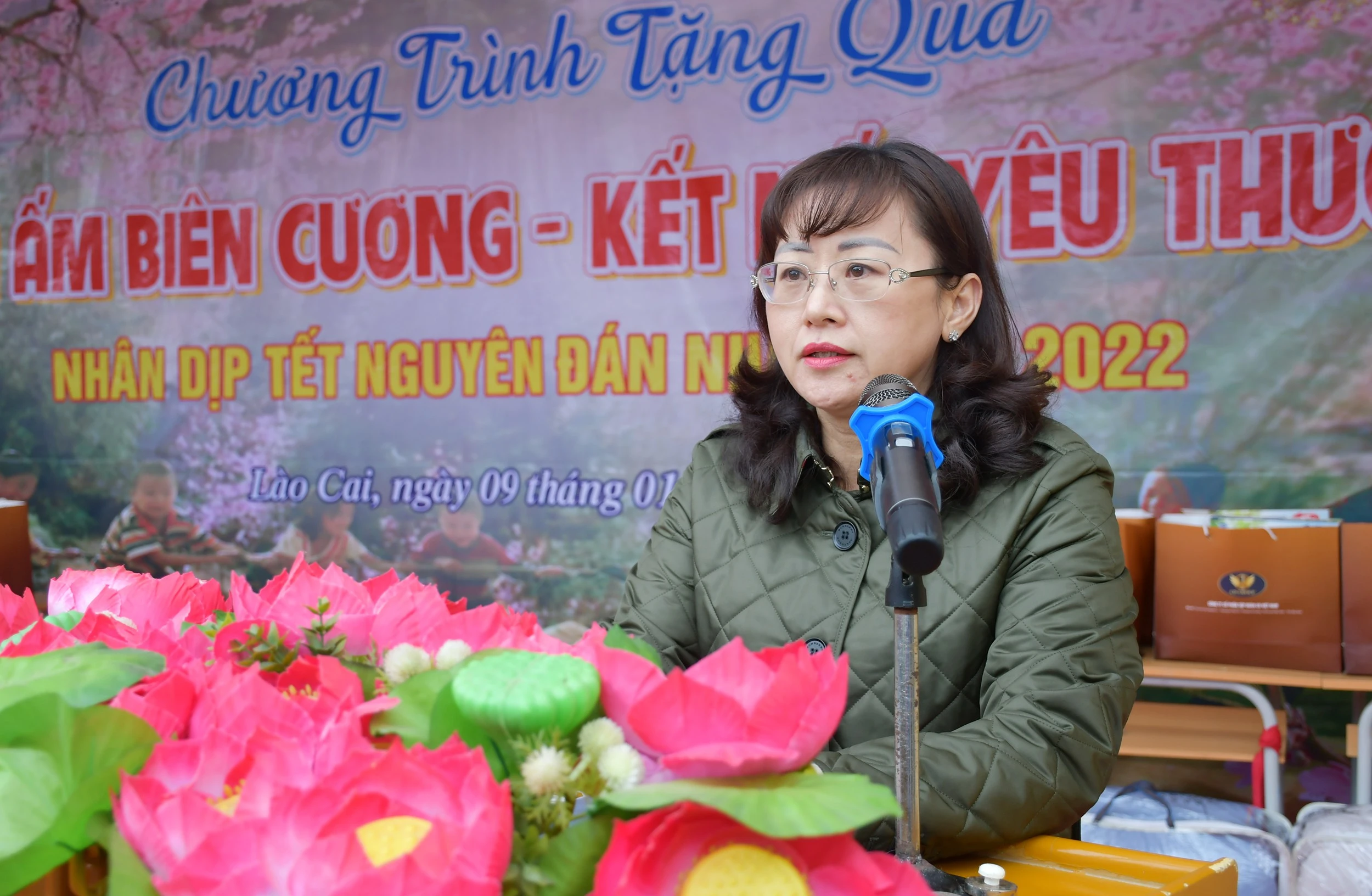 Phó Chủ tịch UBND tỉnh Giàng Thị Dung phát biểu tại chương trình.