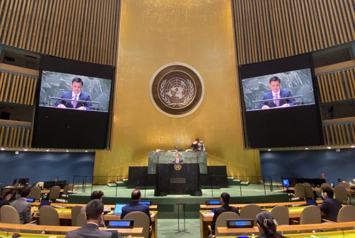 Đại sứ Đặng Hoàng Giang phát biểu tại Đại hội đồng LHQ.