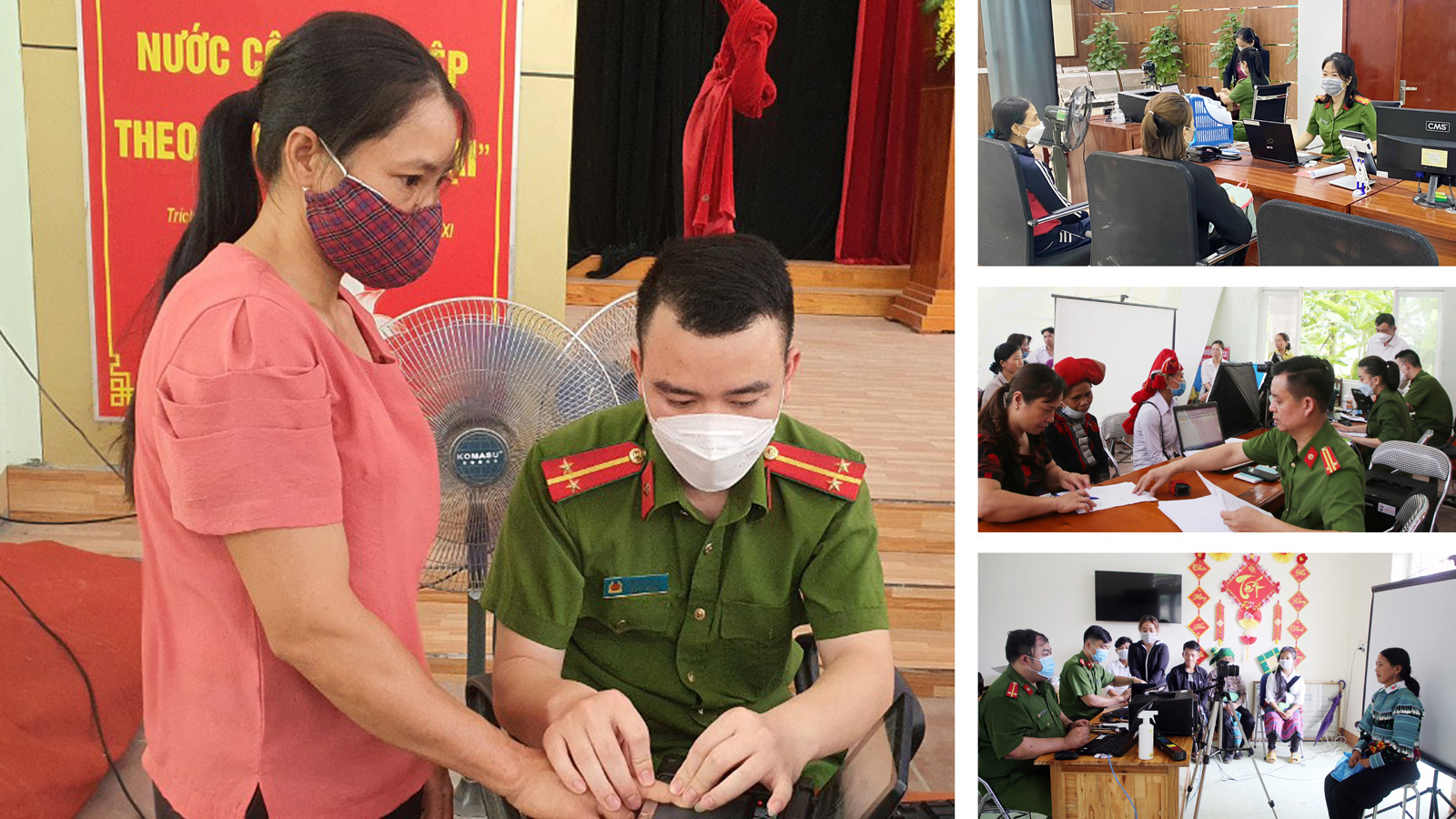 Lực lượng Cảnh sát Quản lý hành chính trong tỉnh làm việc không kể thời gian để đẩy nhanh tiến độ cấp căn cước công dân gắn chíp.