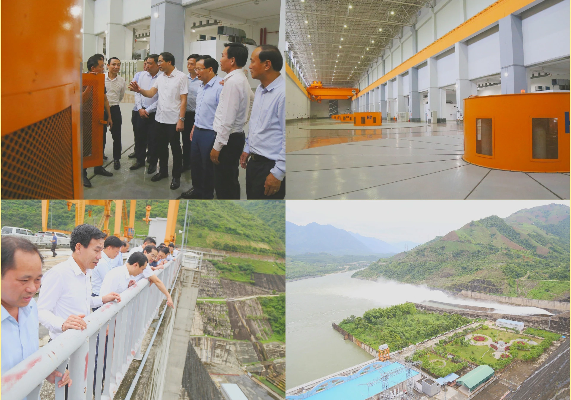 Đoàn tặng quà Nhà máy Thủy điện Sơn La. Đoàn thăm Nhà máy Thủy điện Sơn La.