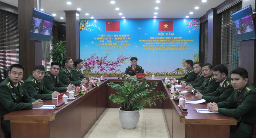 Hội đàm trực tuyến và giao lưu hữu nghị biên phòng dịp năm mới 2023 ảnh 1