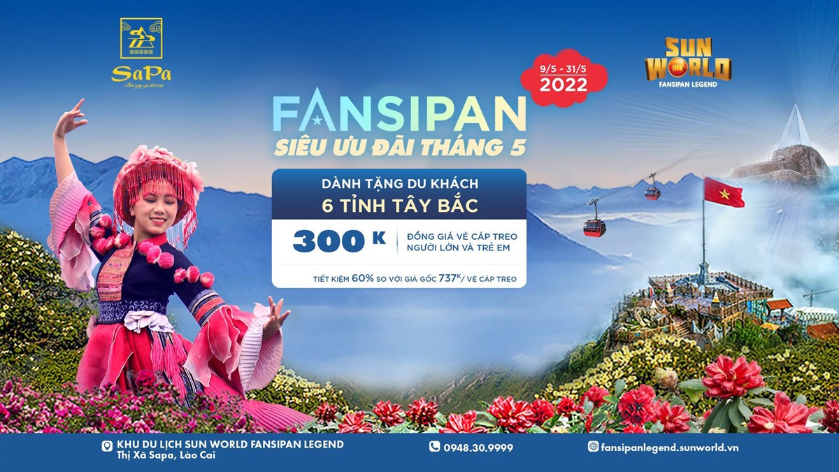 Giảm 60% giá vé cáp treo Fansipan dành cho du khách 6 tỉnh Tây Bắc ảnh 1